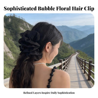 Flower Ribbon Hair Fastener Elegant Design Large Ribbon Grip Fastener Large Gauze Hair Grip Versatile Lightweight for Women