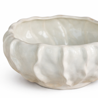 Large Fruit Bowl for Coffee Table and Dining with Glazed Ceramic Finish, Decorative Serving Tray for Kitchen and Room Decor