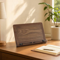 Book Holder with Page-Rest Multi-Angle Wooden Book Stand Foldable Adjustable for Readers, Students, Desk, Home Office, Dorm Room