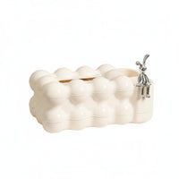 Elegant Design Fluted Storage container Space Saving Brush Holder Sturdy and hard-wearing Desktop Organizer Multi-Functional for Makeup Users, Home Decor lovers, Office Workers, Vanity Table, Bathroom Counter, Desk, School