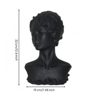 Short Sculpted Hair Earring Display Bust Matte Finish Necklace Display Mannequin Hard PVC Head Bust Mannequin Hollow