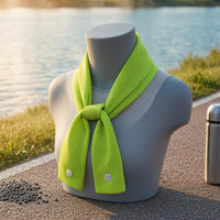 Sweat Towel with Snap Button Wearable Cooling Neck Wrap Breathable Sweat Absorbing Towel for Summer Heat, Travel