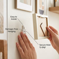 Heavy Duty Seamless Wall Hooks Solid ABS Picture Hooks, No Nails Photo for Wall Hanging, Invisible for Homeowners, 3 Load Capacity
