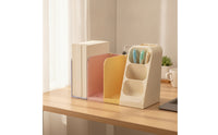 Book Organizer with Handles Desktop Bookends with Dividers Expandable