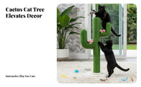 Sturdy Base Cactus Cat Tree Decorative Design Cactus Scratching Post Easy Assembly Sisal Rope Cat Scratcher for Cats, Kittens, Indoors, Living Room, Bedroom, Home Office