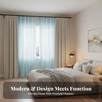 Room Darkening Layered Blackout Curtain Modern Design Window Treatment Multiple Hanging Designs Drapery Panel Excellent Drape for Light Sleepers, Interior Decorators, Homeowners, Bedroom, Nursery