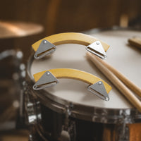 Rims Knock & Board Curved Wood Block with Mounting Plates Wooden Drum Accessory for Drummers, Percussionists, Recording Studio, Practice