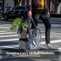 Large Capacity Trolley Bag Sturdy Construction Wheeled Shopping Bag Sturdy Body Folding Grocery Trolley for Shoppers, Travel, Moving, Outdoor Markets