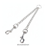 Chain Leash Bite-resistantProof Chain Leash with Snap Hooks Snap Hook Sturdy Clip Polished for Two Dogs