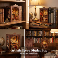 Easy Assembly Miniature Library Shelf Display Insert Bookshelf Insert Wood Grain