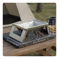 Portable Folding Ember-Fired Grill Heat-Resistant Folding Ember-Fired Grill Good Air Ventilation Compact Barbecue Rack for Backyard