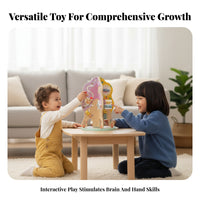 Freestanding Tree-Shaped Activity Toy Pastel Wooden Bead Maze Toy Cartoon-Style Wooden Bead Maze Smooth Finish for Children