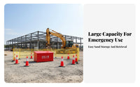 Fire Sand Box Large Capacity Red Fire Box Heavy-Duty Construction Flood Control Sand Container for Firefighters, Gas Stations, Public Buildings
