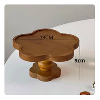 Wooden Pedestal Tray French-Inspired Home Decor Smooth Finished Surface