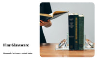 2 Pieces Non-Slip Crystal Gemstone Bookend Decorative Crystal Bookend Ideal Gift for Office Workers, Homeowners, Bookshelf, Shelves, Library