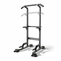 1 Freestanding Pull-up Bar Pull-up and Dip Station Multi-function Strength Tower Workout Station Sturdy Steel Frame Anti-slip Footings Suitable for Adults Home Exercise Personal Workout Area