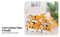 Tiger Stuffed Toy Super Soft Cuddly Tiger Leg Pillow Cuddly Skin-Welcoming for Adults, Playroom, Living Room