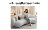 Curved sectional Sofa Nordic Inspired Curved Settee Minimalist design Living Room Furniture for Homeowners, Families, Lounge Area, Small Spaces, Bedroom