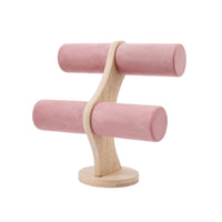 T Stand Display with Wooden Base  Jewelry Accessory Holder Lightweight Jewelry Display Stand Dresser