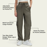 Joggers for Women with Quick Dry Nylon Material for Running and Hiking, Loose Fit Trousers, Ladies Track Pants