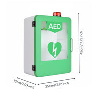Emergency Entry AED Storage Cabinet Clear Window AED Cabinet Glass Door Defibrillator Alarm Box Lockable for Public Places, Schools, Offices