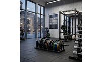 Barbell Plate Storage Cart Heavy-Duty Plate Holder with Bar Stand Vertical Long-Lasting for Gym Owners