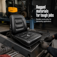 Forklift Premium Leather Seat with Adjustable Backrest and Iron Plate Bracket for Hangcha Heli Longgong Liugong TCM