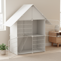 Large Indoor Cat Cage with Multi-Tier Platforms and Spacious Design