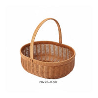 Oval Basket with Handle Natural Material Oval Woven Basket Multi-Purpose