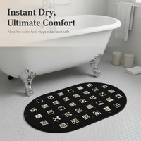 Diatomaceous Earth Non-Slip Bathroom Mat, Super Absorbent & Quick Dry, Mid-Century Modern Style