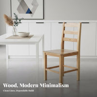 Ladder Rear Chair Mortise and Tenon Joinery Wooden Seat Sturdy Construction Safeguarding Floor Glides for Students, Bedroom