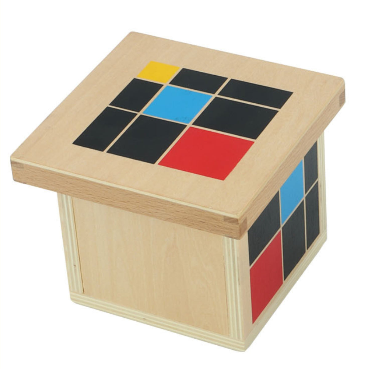 Child-Centered Cube Sensorial Wooden Cube Colorful Geometric Puzzle for Preschool, Classroom