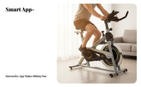 Fully Adjustable Seat & Handlebars Indoor Cycling Bike Space Saving Stationary Cycle Bike LCD Performance Monitor Fitness Equipment High Weight Capacity for Home Gym, Apartment Living