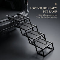 Ramp for Cars and SUVs with Metal Frame, Portable Pet Steps for Large Dogs, Foldable Stairs for Sofa, Steel Wire Construction