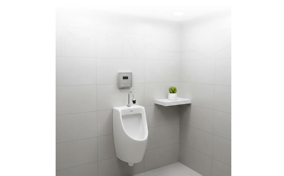 Touchless Operation Infrared Sensor Urinal Flusher Water-Saving Concealed Sensor Flusher Easy to Clean Wall-Mounted Urinal Flush Valve Brass Body for Public Restroom, Commercial