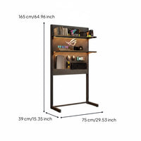 Freestanding Pegboard Shelf Space Saving No Tools Required Vertical Storage Rack Stable Construction Gaming Desk Organizer for Hobbyists, Home Office