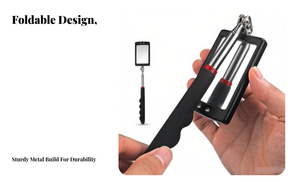 Telescopic Inspection Mirror Distortion-Clear Reflection Under-Vehicle Inspect Mirror Rotate Head Inspection Stick