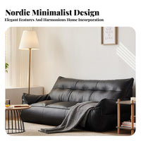 Lazy Sofa Double woven mat Lounger Lounge and Sleep Upholstered Floor Lounger stylish aesthetic Living Room Seating convertable Design for two people, Young Adults, Students, Bedroom, Balcony, Small Apartment