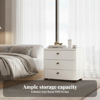 Space-Saving Slim Bedside Table with Drawer Modern Minimalist aesthetic Narrow Drawer Cabinet Multi-Purpose Nightstand Rounded Corners for Apartment Dwellers, Students, Homeowners, Bedroom, Next to Bed, Small Spaces, Dorm Room