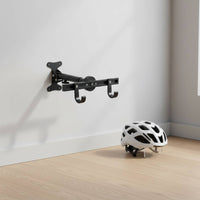 PVC-Coated Wall-Mounted Bike Hanger Double-Hook Cycle Hanger Rack Black Finish Foldable Bike Rack Adjustable for Home, Garage