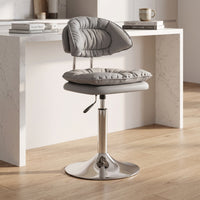 Height-Adjustable Bar Stool Padded Bar Stool with Backrest Cushioned Breakfast Stools Modern for Kitchen Island