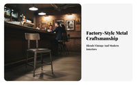 mechanical aesthetic Metal Stool with rear support Vintage Design Lowrear support Metal Stool Commercial Grade Counter Chair sturdy Construction for Restaurateurs, Interior Designers, Restaurant, Bistro, Kitchen, Patio