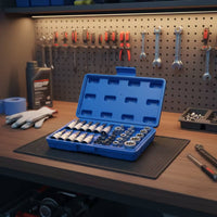 34 Pieces Ratchet Socket Tool Set Socket Tool Set with Case Knurled for Home Handymen, Vehicle Maintenance, Workshop, Home Repair
