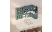 Miniature Kitchen Set 1:12 Scale Dollhouse Kitchen Cabinet Detailed for Diorama