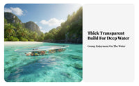 2-Person Transparent Kayak Crystal-Clear Design Transparent Boat Insta-Worthy Paddling Vessel for Tourists, Partners, Photo Shoots, Lakes