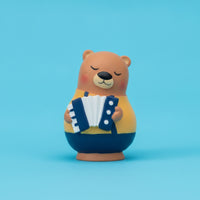 Nesting Doll Design Bear Ornament Musical Instrument Theme for Desktop