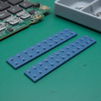 2 Pieces Molded Segment Lines Keyboard Key Strip Rectangular Conductive Rubber Strip Blue