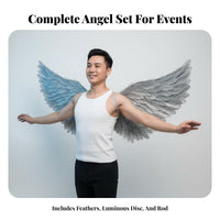 Angel Feather Avian Appendages Adjustable Elastic Straps Snowy Celestial Avian Appendages Lightweight for Cosplayers, Adults, Stage Performance