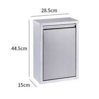 Brushed Stainless Steel Wall-Mounted Trash Can Cabinet Concealed Tilt-out Trash Cabinet Flush-Mount Recessed Waste Receptacle Modern for Renovators, Homeowners