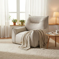 Washable Cover Single Lazy Sofa Wear-Resistant Material Upholstered Bean Bag Armchair High Resilience Modern Floor Lounger Ergonomic Design for Bedroom, Balcony, Living Room